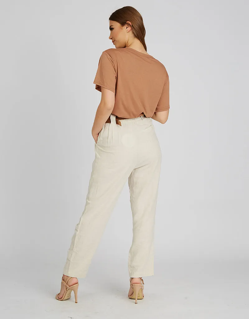 Ruffle Top Linen Pants