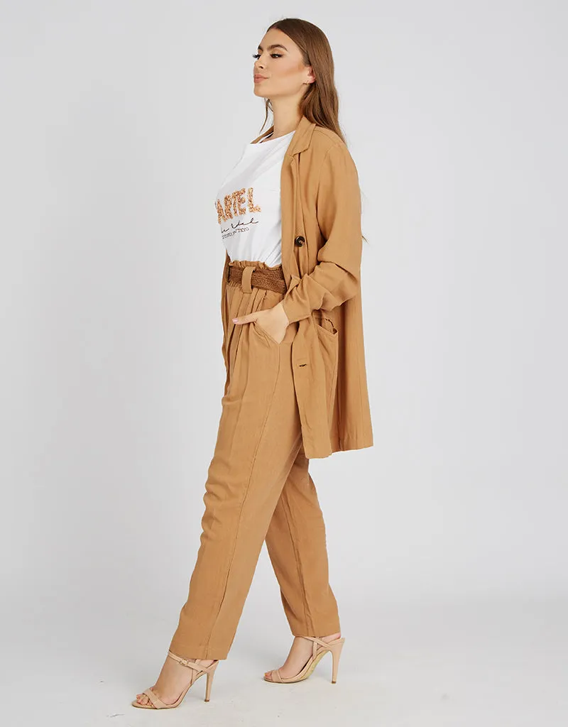 Ruffle Top Linen Pants