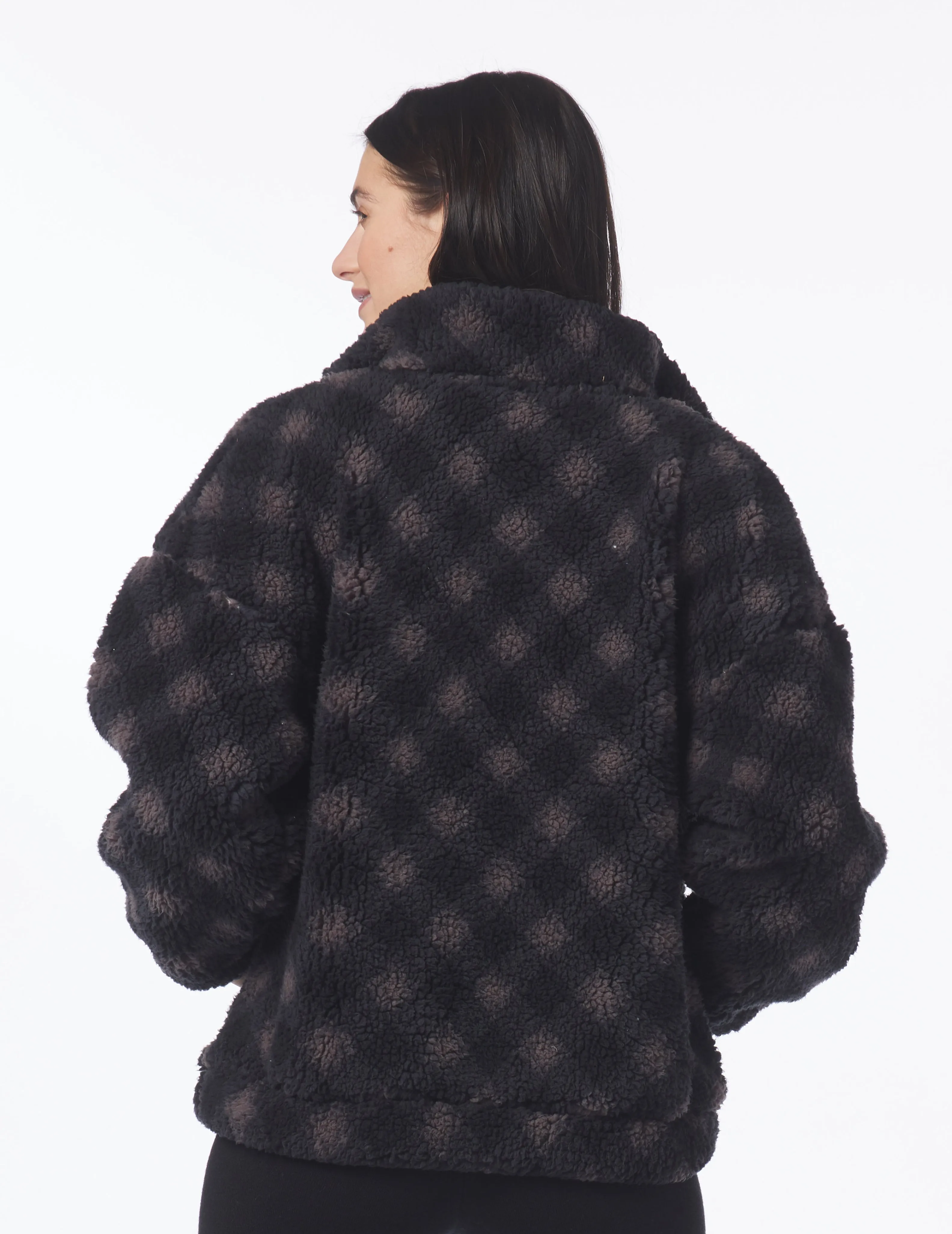 Sherpa Quarter Zip: Black Buffalo Plaid