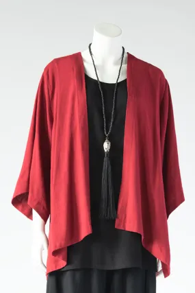 Short Kimono Jacket in Cherry Papyrus