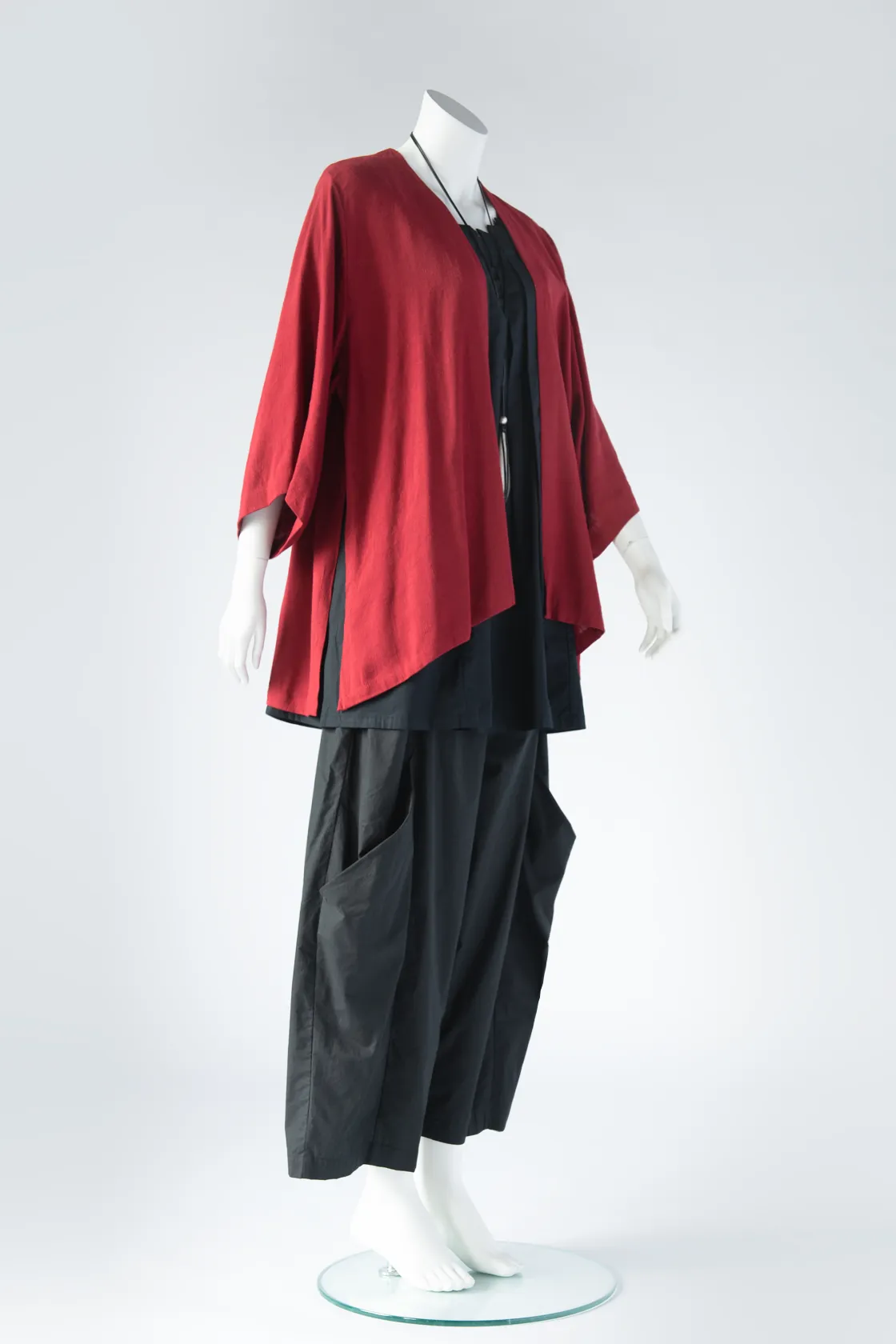 Short Kimono Jacket in Cherry Papyrus