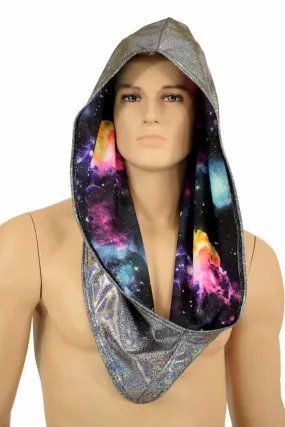 Silver & Galaxy Reversible  Infinity Festival Hood