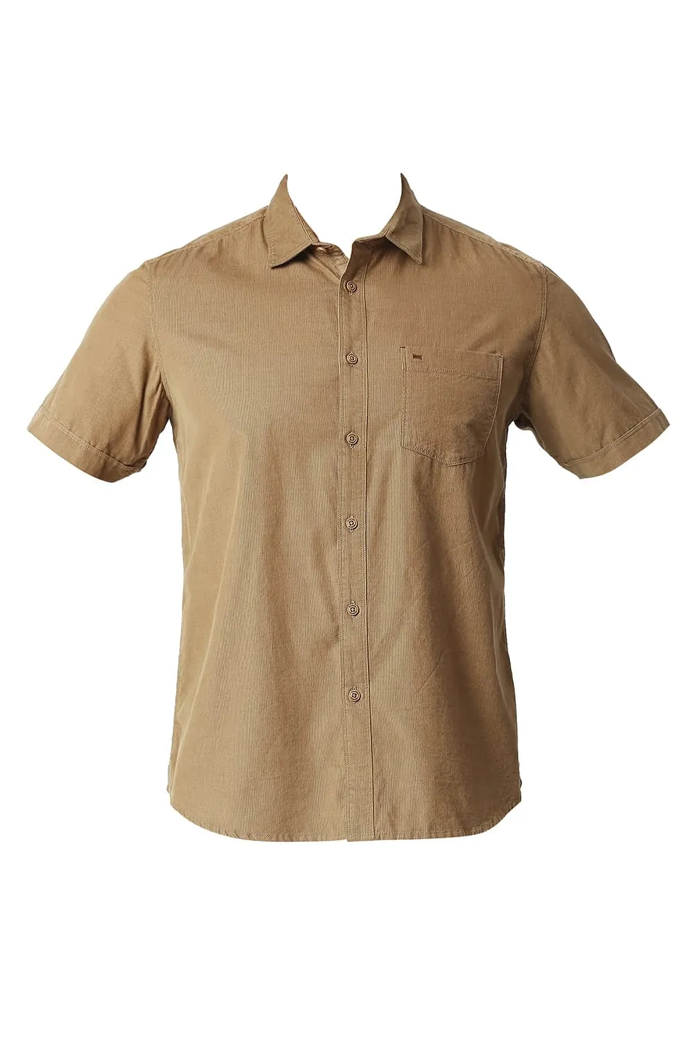 Slim Fit Cotton Corduory Halfsleeves Shirt