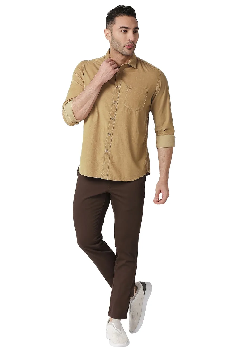 Slim Fit Cotton Corduory Shirt