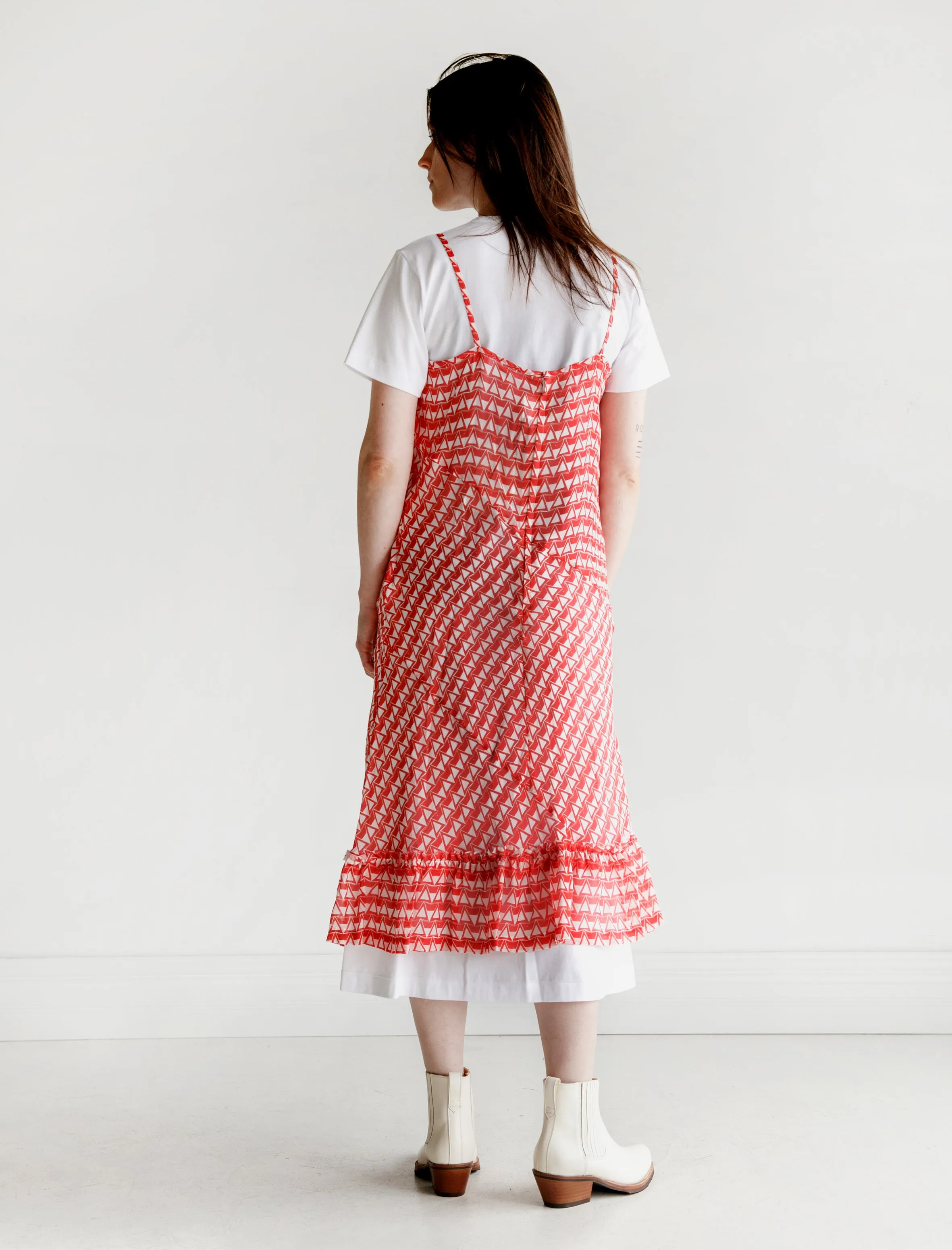 Slip and T-Shirt Dress Combo Red/White