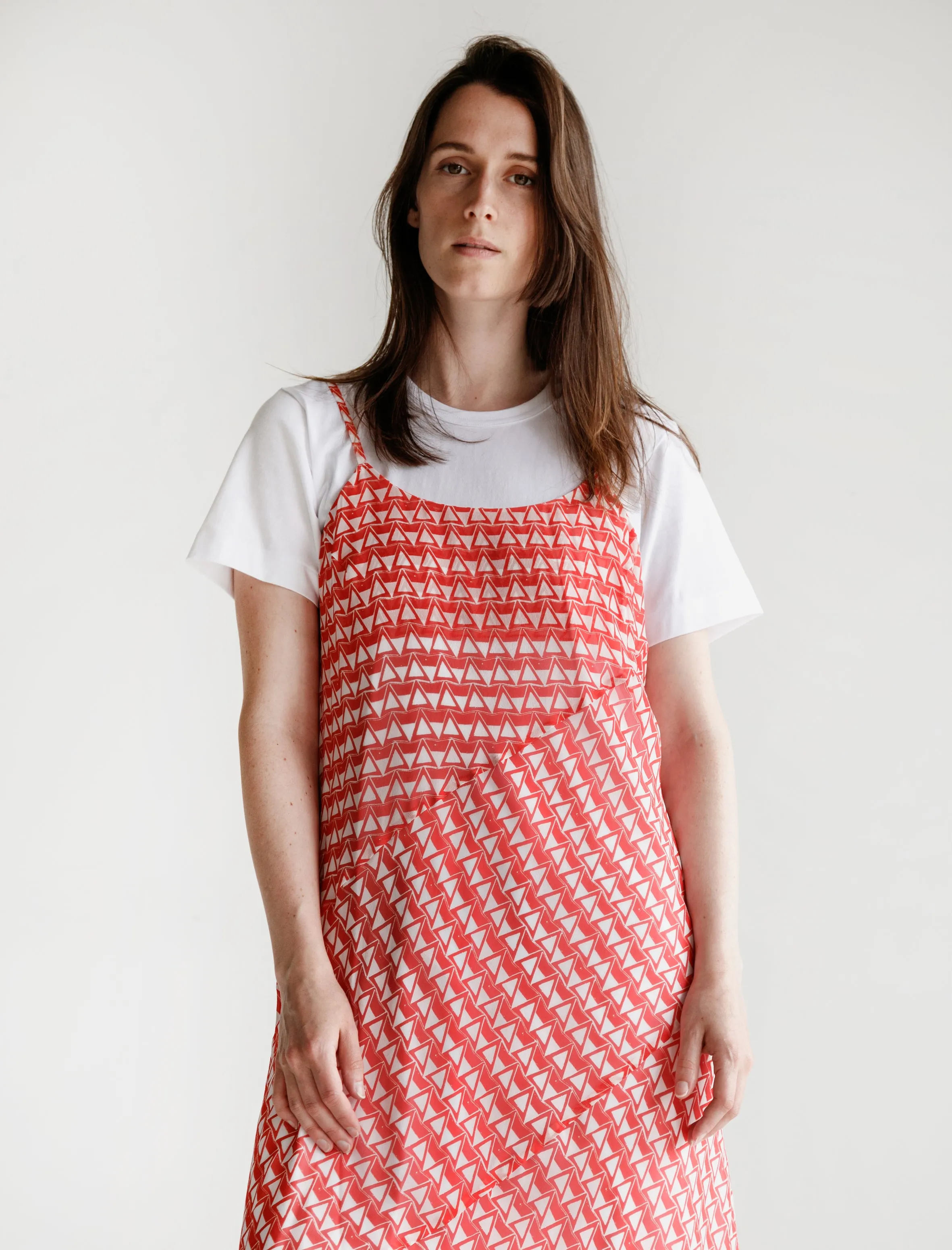 Slip and T-Shirt Dress Combo Red/White