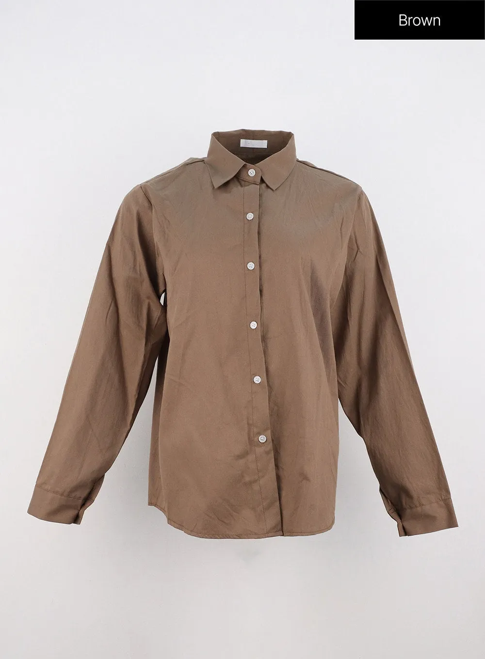 Solid Button Down Collar Shirt IO317