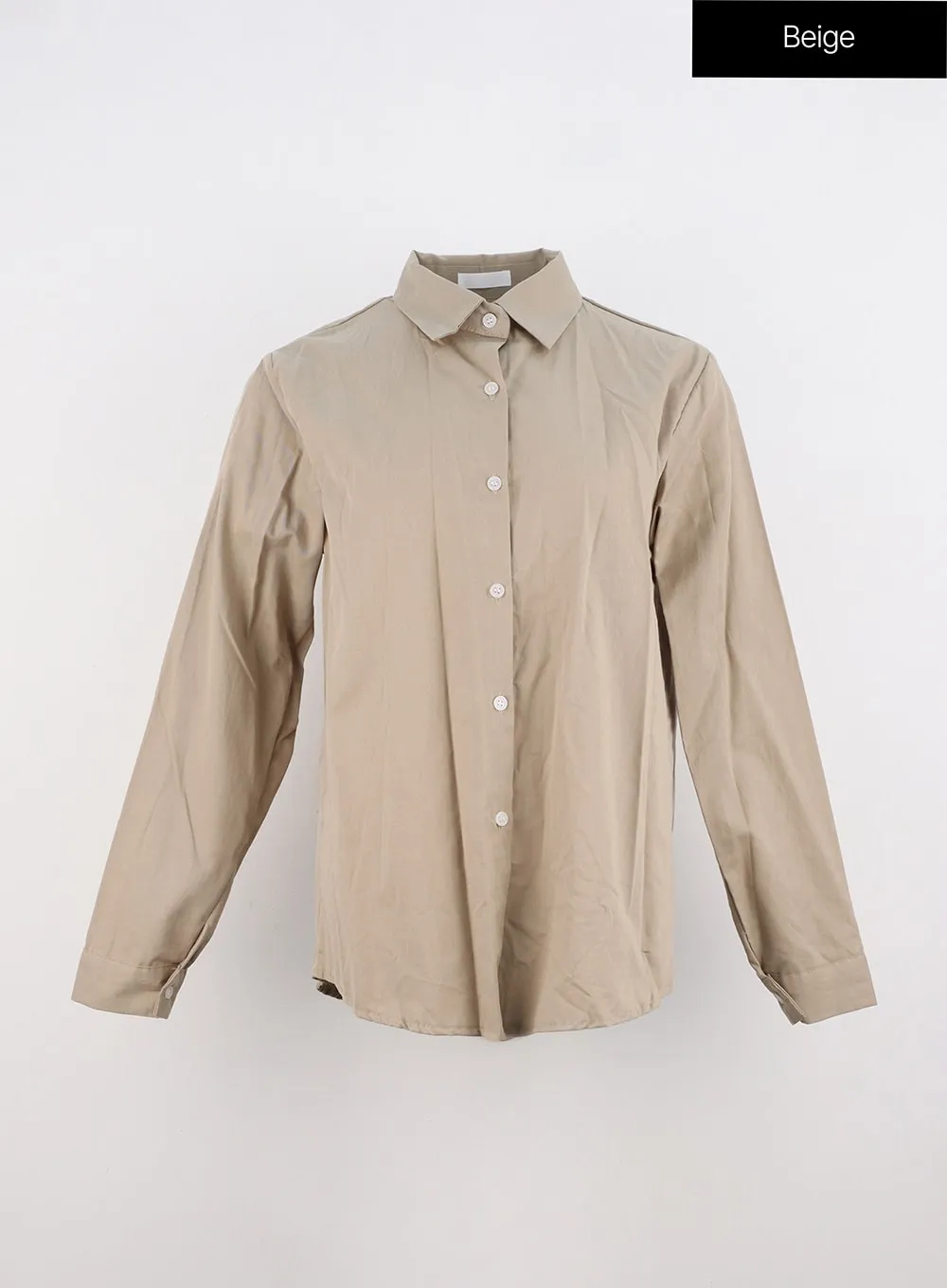 Solid Button Down Collar Shirt IO317