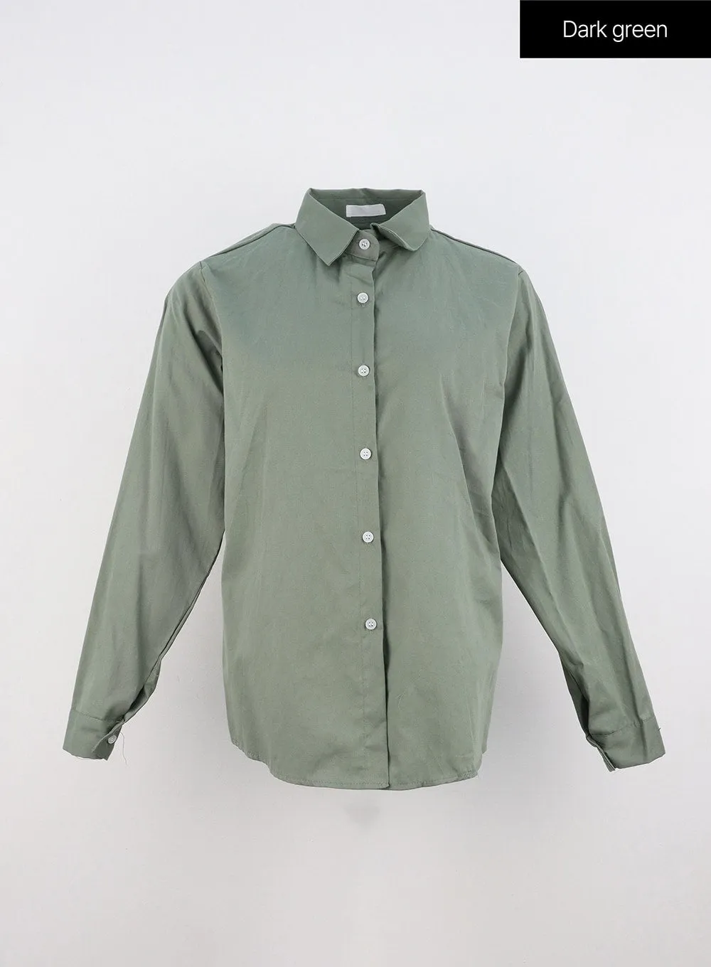 Solid Button Down Collar Shirt IO317