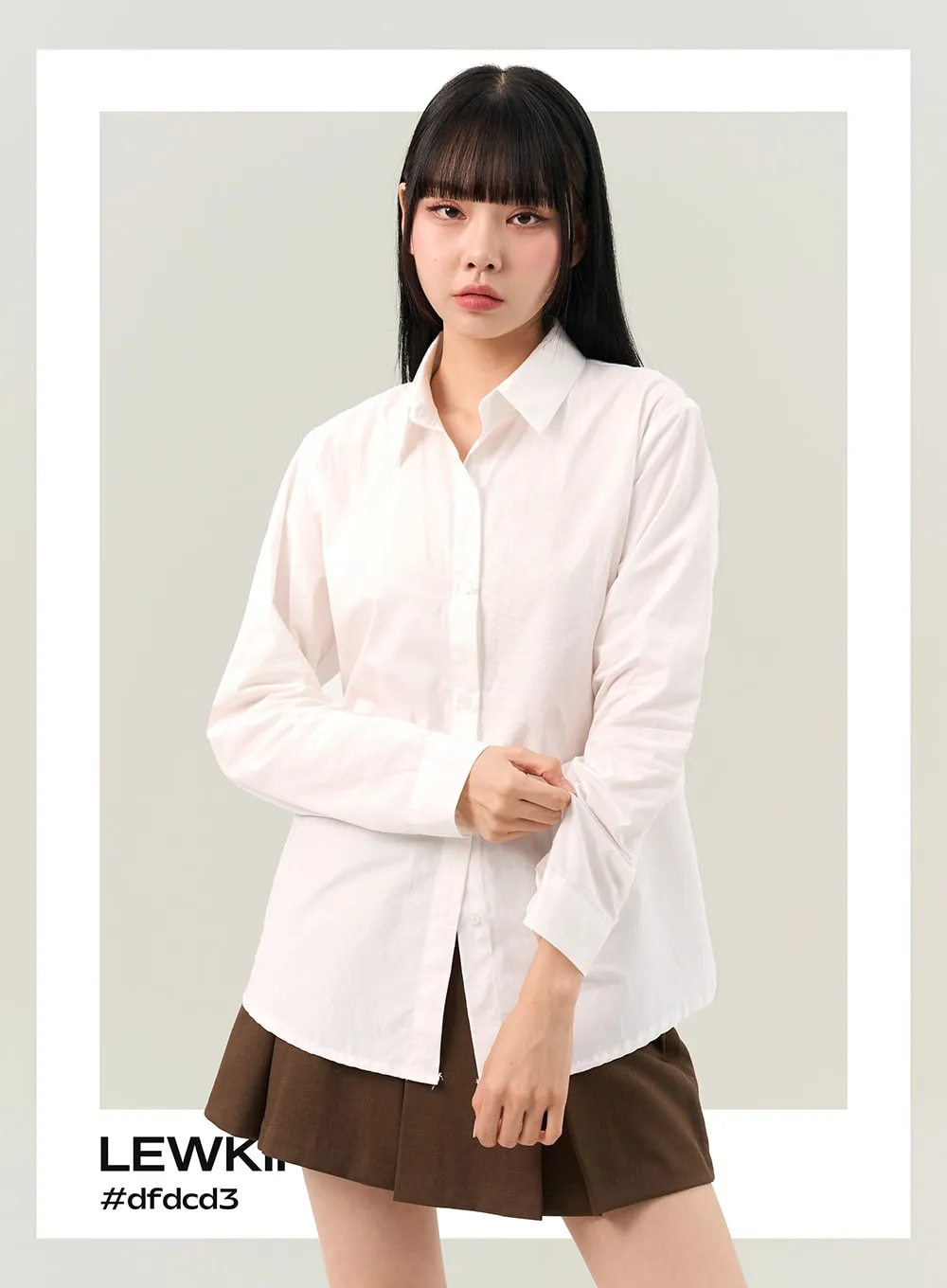 Solid Button Down Collar Shirt IO317