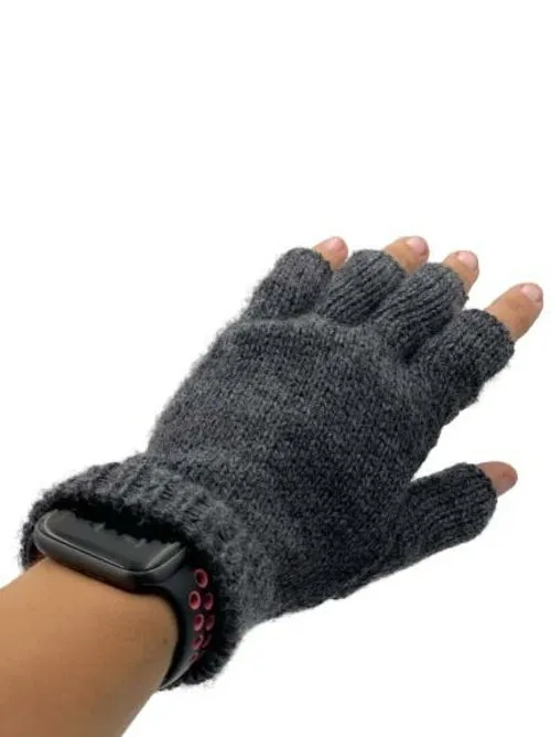 Solid Color Fingerless Alpaca Gloves