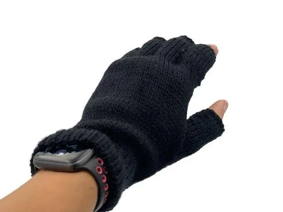 Solid Color Fingerless Alpaca Gloves