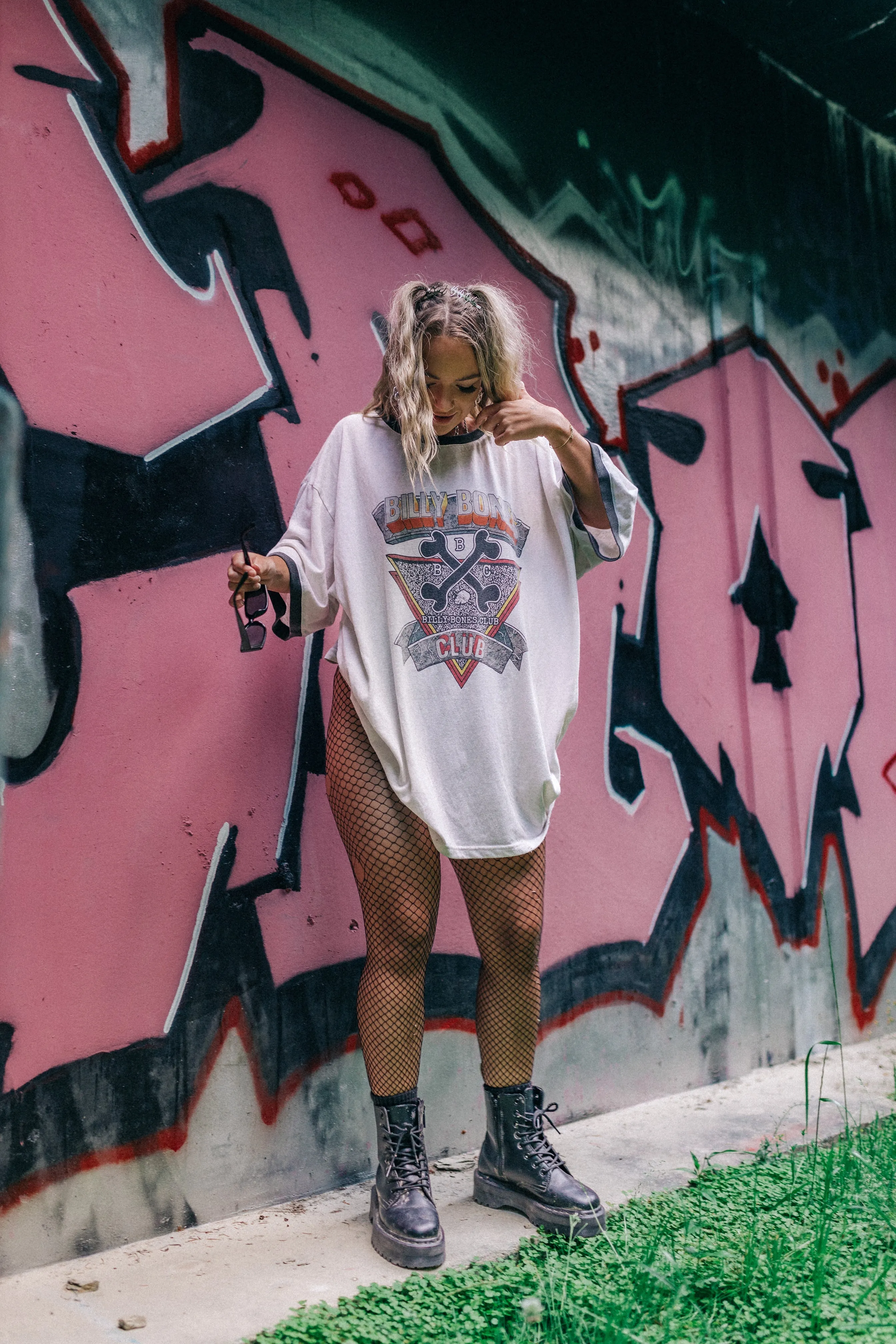 The Bandit Vintage Oversized Ringer Tee - White