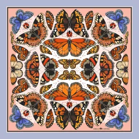 The British Butterfly Scarf - Pink | 65x65cm [Preorder]