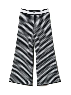 Twinset Girls’ Jacquard trousers with houndstooth motif