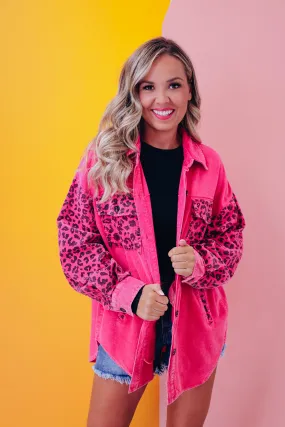 Venture Leopard Print Shacket - Pink