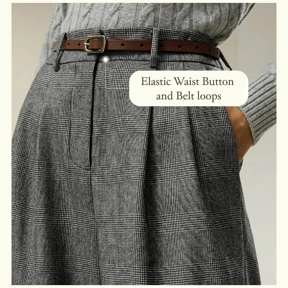 Vintage Wool Pants - Retro Charm and Cozy Comfort | 100% Wool, Wide-Leg Design