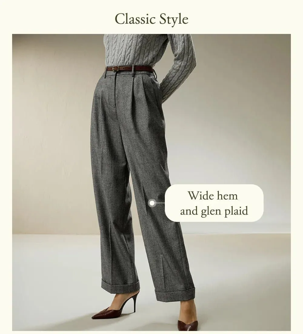 Vintage Wool Pants - Retro Charm and Cozy Comfort | 100% Wool, Wide-Leg Design