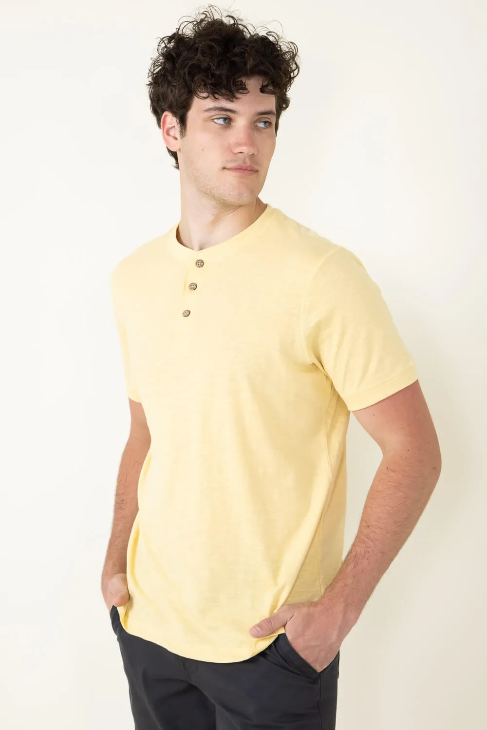 Weatherproof Vintage Henley Shirt for Men in Misted Yellow | S243659GK-MISTEDYELLOW