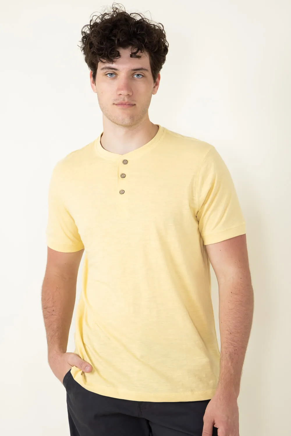 Weatherproof Vintage Henley Shirt for Men in Misted Yellow | S243659GK-MISTEDYELLOW