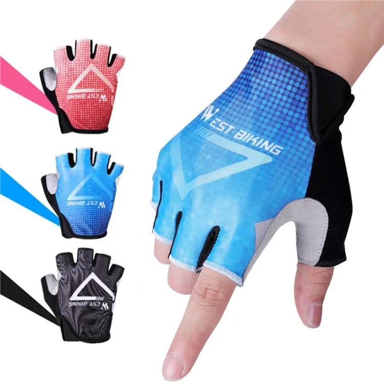 WEST BIKING YP0211215 Riding Gloves Summer Half Finger Breathable Outdoor Cycling Gloves, Size: XXL(Blue)