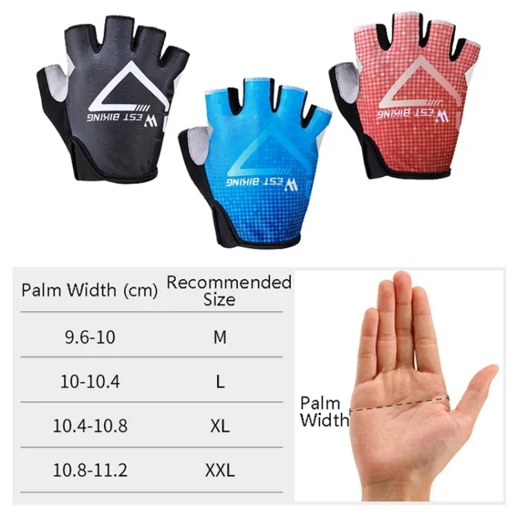 WEST BIKING YP0211215 Riding Gloves Summer Half Finger Breathable Outdoor Cycling Gloves, Size: XXL(Blue)