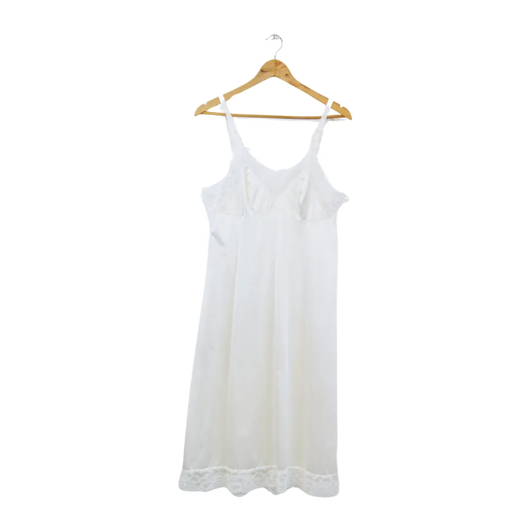 White Lace Trim Nightgown / Slip Dress | XS-S