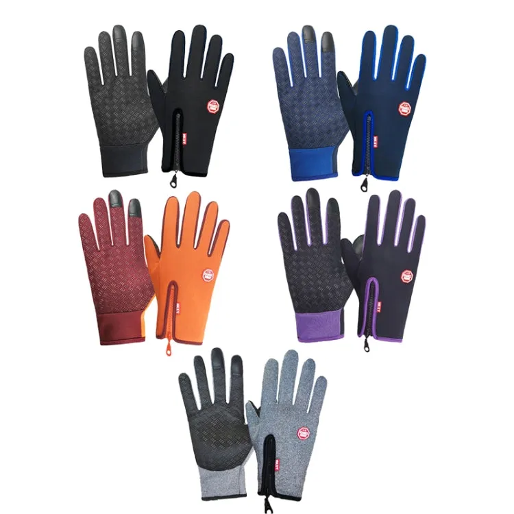 Winter Outdoor Riding Sports Waterproof Touch Screen Glove, Size: XL(H043 Orange)