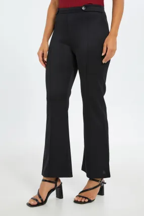 Women Black Flare Trouser