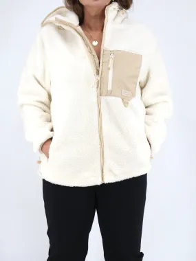 Women's Sherpa Jacket,Off White