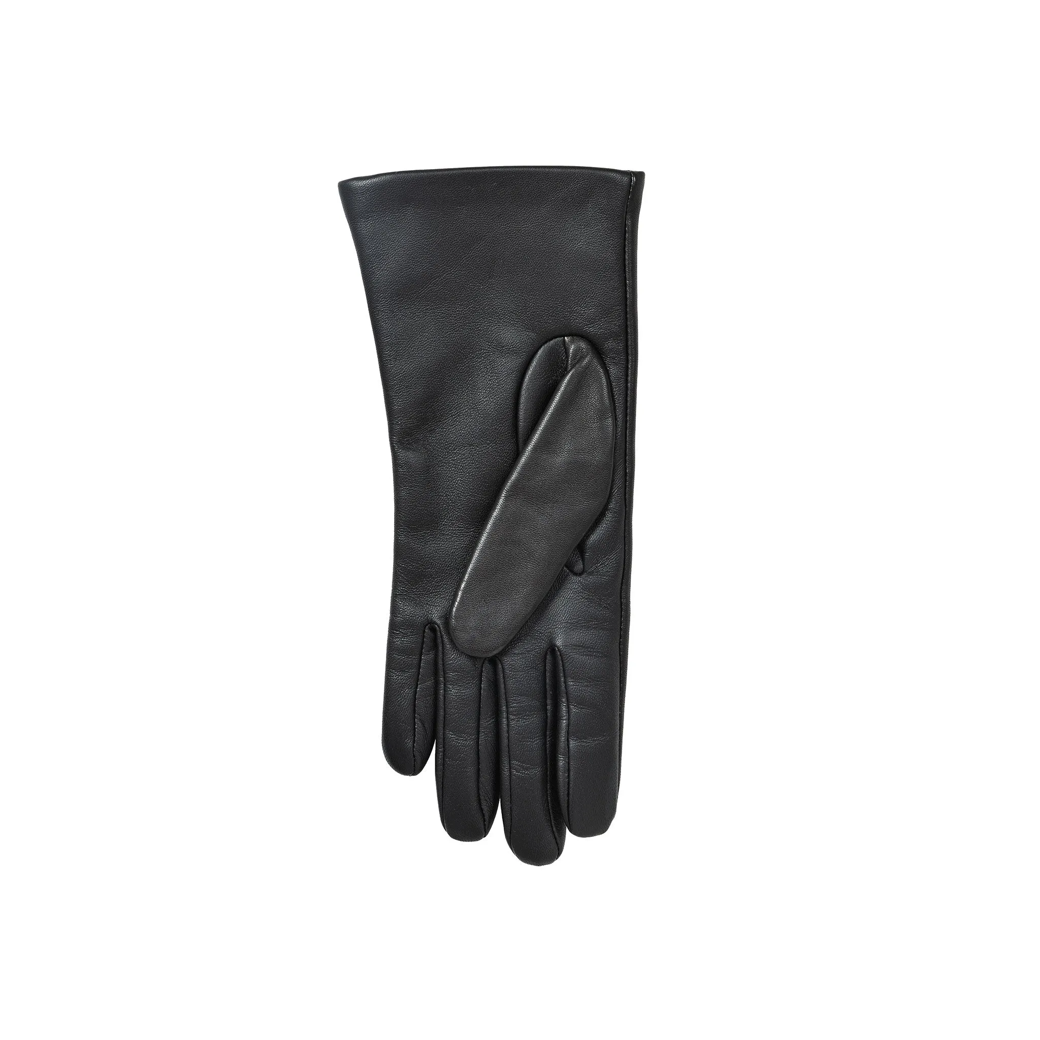 Women’s Touchscreen Three-Point Cashmere-Lined Leather Gloves