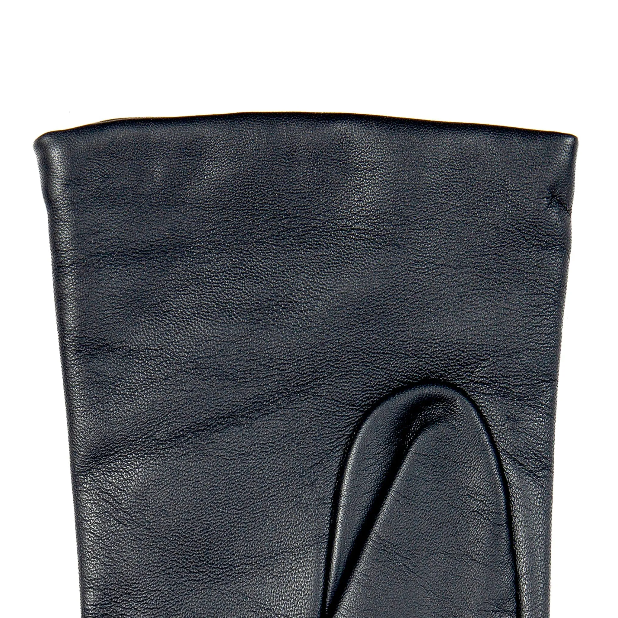 Women’s Touchscreen Three-Point Cashmere-Lined Leather Gloves