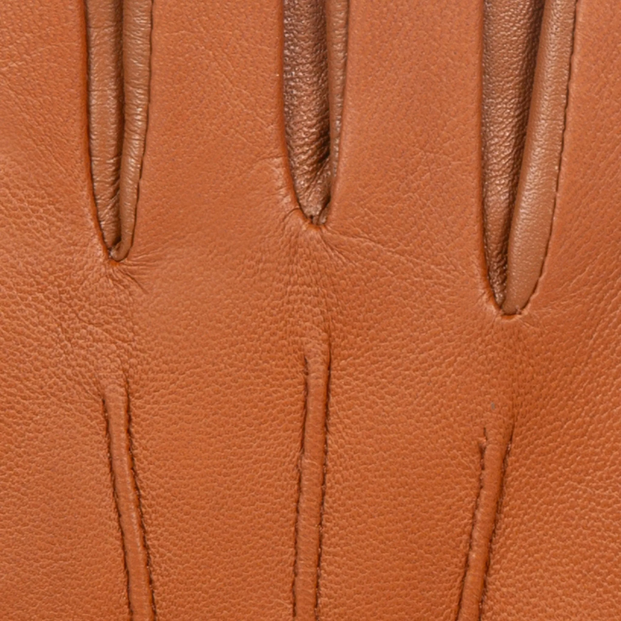 Women’s Touchscreen Three-Point Cashmere-Lined Leather Gloves