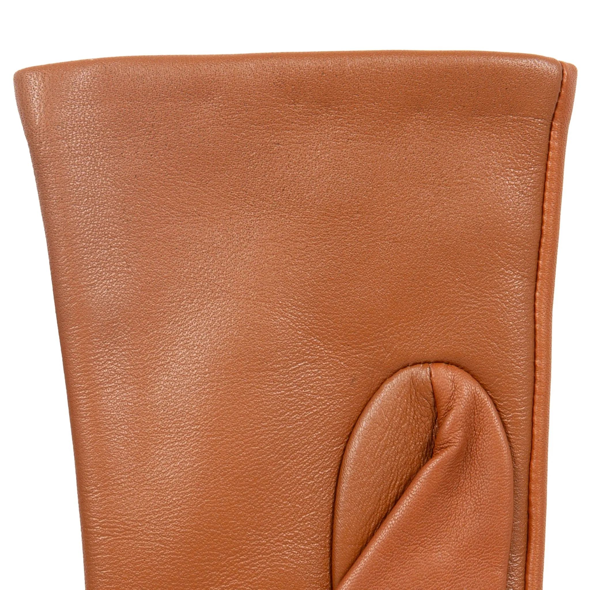 Women’s Touchscreen Three-Point Cashmere-Lined Leather Gloves