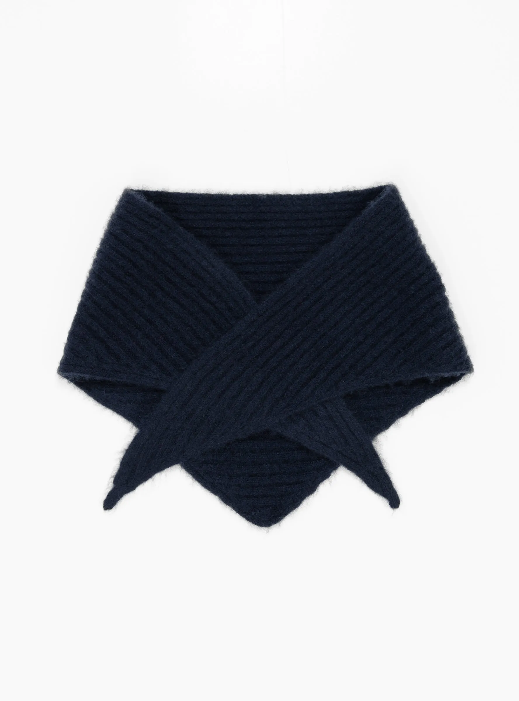 x Couverture Nimbus Ribbed Triangle Scarf Navy